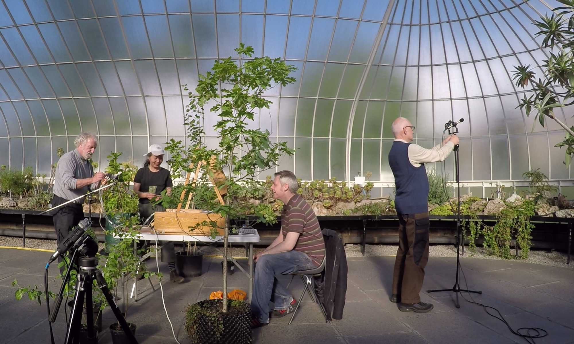 Tim Collins and Reiko Goto at Glasgow Botanical Garden, Scotland