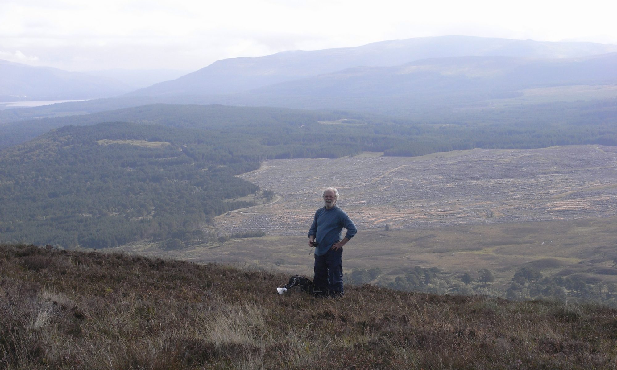 Tim Collins walking on Leagag Hill, Scotland — Collins & Goto Studio fieldwork